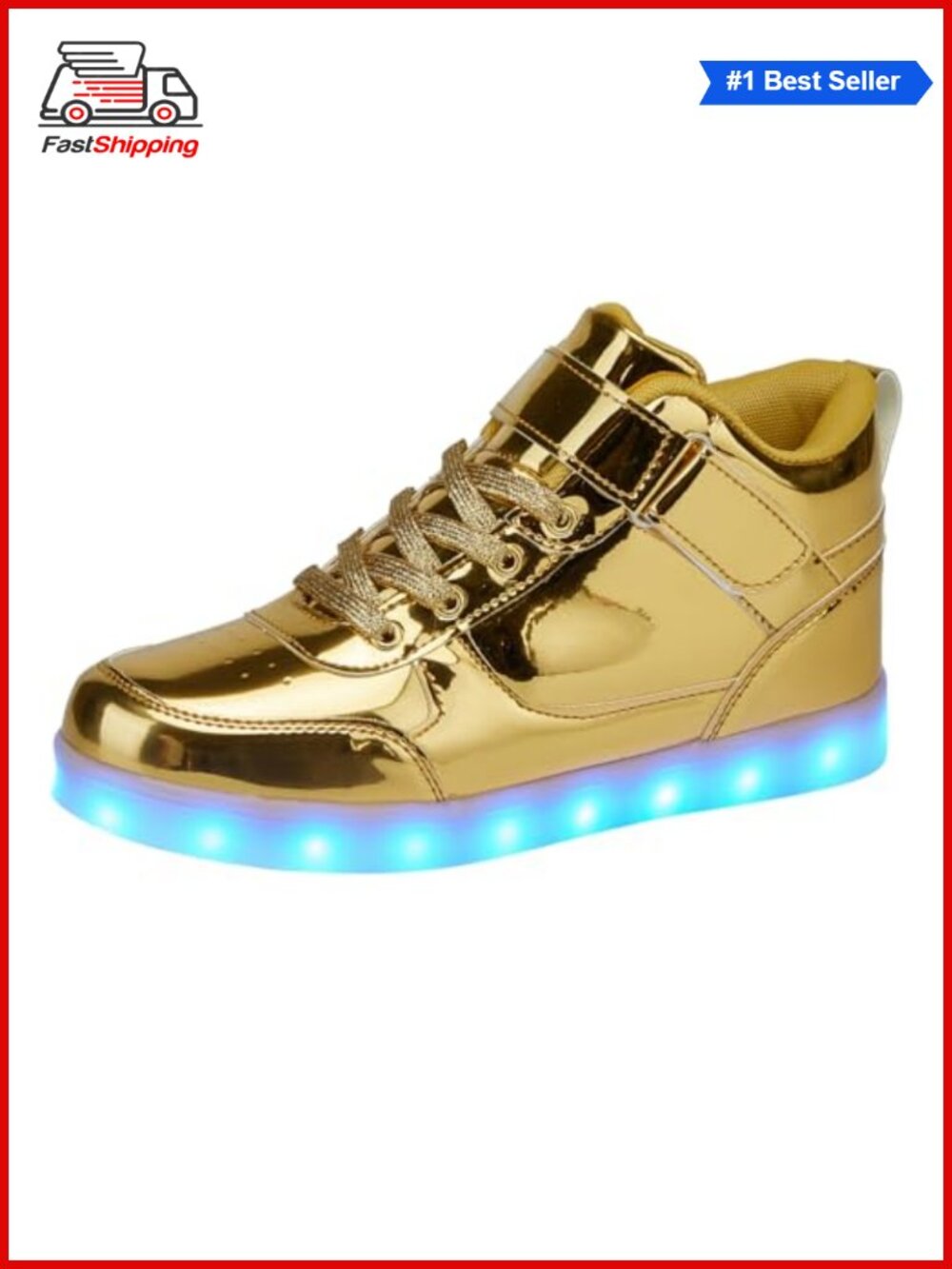 LED Light Up High Top Sneakers USB Rechargeable Glowing